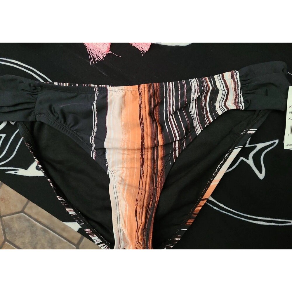 NEW Kenneth Cole Reaction swim suit bikini bottom Black sz XL nwt